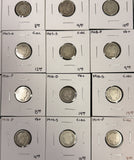 1892-1916 Barber Dime Starter Set, 48 Different Dates, Ave Circ, (28076)