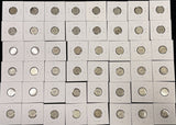 1892-1916 Barber Dime Starter Set, 48 Different Dates, Ave Circ, (28076)