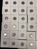 1892-1916 Barber Dime Starter Set, 48 Different Dates, Ave Circ, (28076)