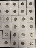 1892-1916 Barber Dime Starter Set, 48 Different Dates, Ave Circ, (28076)