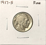 1917-S  Buffalo Nickel, Nicely Circulated Fine, (28211)