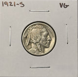 1921-S  Buffalo Nickel, Nice VG, (28227)