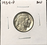 1934-P  Buffalo Nickel, Choice AU+, (28263)