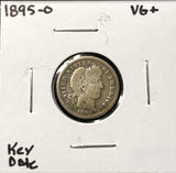 1895-O Barber Dime, Key Date,  Nicely Circulated VG+. (28285)