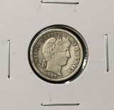 1907-D Barber Dime, Nicely Circulated VF. (28311)
