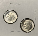 1959-P,D  Roosevelt Dime Set, Choice Uncirculated White, (28339)