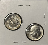 1956-P,D  Roosevelt Dime Set, Choice Uncirculated White, (28345)