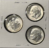 1954-P,D,S  Roosevelt Dime Set, Choice Uncirculated White, (28349)