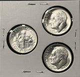1953-P,D,S  Roosevelt Dime Set, Choice Uncirculated White, (28351)