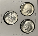 1951-P,D,S  Roosevelt Dime Set, Choice Uncirculated White, (28355)