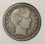 1897-P Barber Half Dollar. Nicely Circulated, (28411)