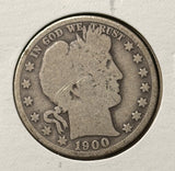 1900-S Barber Half Dollar. Nicely Circulated , (28429)
