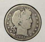 1904-S Barber Half Dollar. Nicely Circulated, (28441)