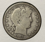 1905-P Barber Half Dollar. Nicely Circulated, (28443)