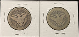 1895-P & O, Barber Half Dollars. Nicely Circulated, (28457)