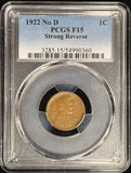 1922- No D, Strong Rev.  Lincoln Wheat Cent ,Key Date, F-15 PCGS  (28541)
