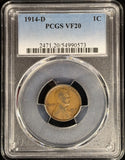 1914-D Lincoln Wheat Cent ,Key Date, VF20 PCGS Choice (28543)