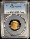 1909-P VDB Lincoln Wheat Cent, MS63RB PCGS (28555)