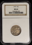 1919-P Buffalo Nickel, MS64 NGC (28584)