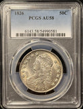 1826-P Capped Bust Half Dollar. Flashy Straight Grade AU58 PCGS (28592)