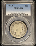 1892-S Barber Half Dollar. Straight Grade G04 PCGS (28594)