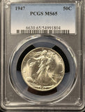 1947-P Walking Liberty Half Dollar. Flashy MS65 PCGS White  (28608)