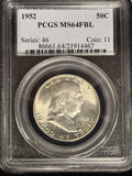 1952-P Franklin Half Dollar,  MS64FBL PCGS White  (28614)