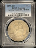 1875-CC Trade Dollar, XF Detail, Cleaned,  PCGS (28628)