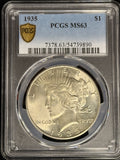 1935-P Silver Dollar, Flashy White, MS63 PCGS GS (28650)