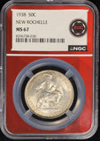 1938-P New Rochelle Commemorative Half Dollar, MS67 NGC (28664)