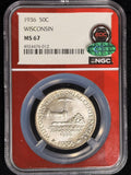 1936-P Wisconsin Commemorative Half Dollar, MS67 NGC (28666)