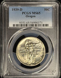 1939-D Oregon Commemorative Half Dollar, MS65 PCGS (28672)