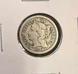 1882-P Nickel Three Cent, Nice F/VF, (28696)