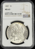 1887-P Morgan Silver Dollar, Flashy White, MS63 NGC  (28716)