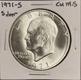 1971-S Eisenhower 40% Silver Dollar. Choice Uncirculated. (28736)