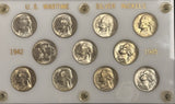 1942-1945 11pc Silver Wartime Nickel Set, Choice Uncirculated, (28768)