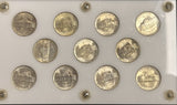 1942-1945 11pc Silver Wartime Nickel Set, Choice Uncirculated, (28768)