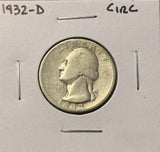 1932-D Washington Quarter, Key Date, Nicely Circulated. (28786)