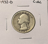 1932-D Washington Quarter, Key Date, Nicely Circulated. (28798)