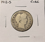 1912-S Barber Quarter, Better Date. Nicely Circulated (28802)