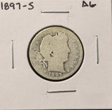 1897-S Barber Quarter, Better Date. Well Circulated (28838)