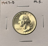 1947-D Washington Quarter, Choice Uncirculated. (28856)