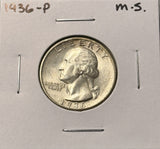 1936-P Washington Quarter, Choice Uncirculated. (28858)