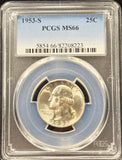 1953-S Washington Quarter, Flashy MS66 PCGS, (28900)
