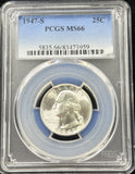 1947-S Washington Quarter, Flashy MS66 PCGS, (28914)
