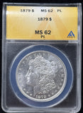 1879-P, Morgan Silver Dollar, Flashy MS62PL ANACS (28936)