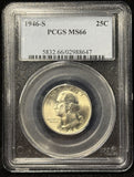 1946-S Washington Quarter, Flashy MS66 PCGS, (28945)