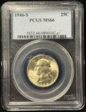 1946-S Washington Quarter, Flashy MS66 PCGS, (28947)