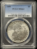 1886-P Morgan Silver Dollar, Flashy MS66+ PCGS (28962)