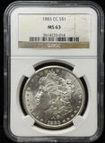 1883-CC, Morgan Silver Dollar, Flashy MS63 NGC (28966)